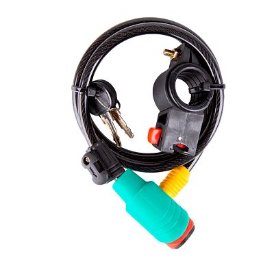 Замок с ключом Tech Team GK102.305, 8x1000мм, черный/мультиколор, с держателем GK102.305