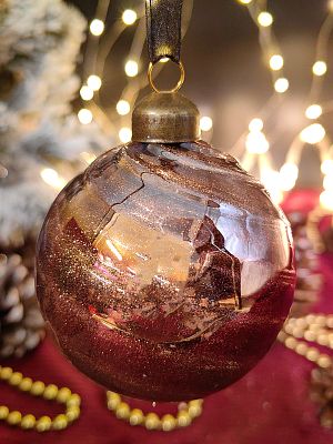 Шар авантюрин коричневый 8 см, стекло Merry Green MG24145 Шар авантюрин коричневый 8 см, стекло Merry Green MG24145