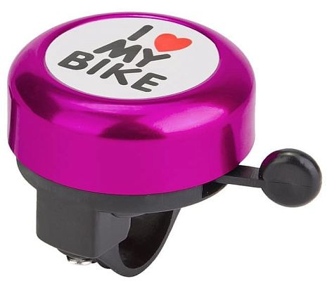Звонок STELS 45AE-04 "I love my bike" чёрно-фиолетовый 210140