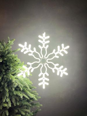 Светодиодная фигура Снежинка белая 68 см неон K130-492 Светодиодная фигура Снежинка белая 68 см неон K130-492