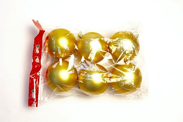 Набор шаров 10 см 6 шт золотой 100MP06-01G