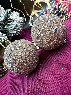 Набор шаров 10 см 2 шт шампань 03133CH10