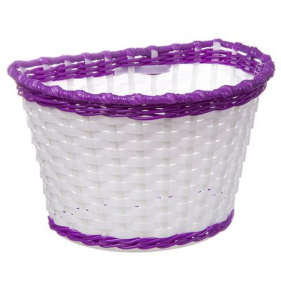 Велокорзина передняя STG HL-BS01-10 детская бело-пупурная Х90004