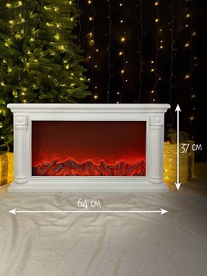 Камин декоративный белый 37х64 см пульт Р-5063/60 Камин декоративный белый 37х64 см пульт Р-5063/60