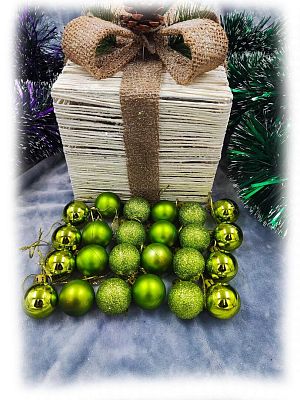 Набор шаров 3 см 24 шт зеленый WL-LYF3/Green