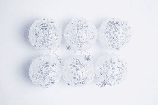 Набор шаров 8 см 6 шт белый FV1082-300W