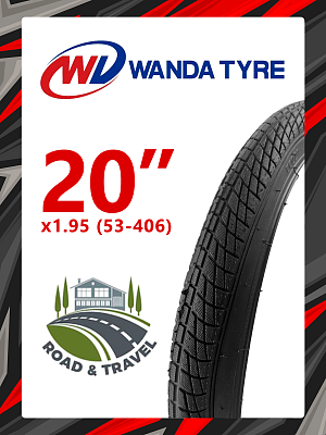 Велопокрышка Wanda 20"x1.95 (53-406) P1023  черный VTRR20195001