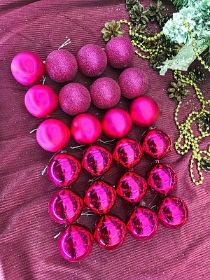 Набор шаров 6 см 24 шт розовый WL-6024Pink