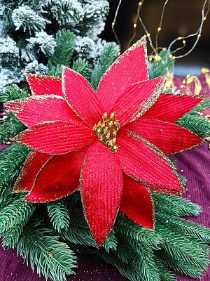 Цветок красный d 28 см Flo-12-62red