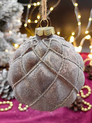 Шар тёмная орхидея 10 см, стекло Merry Green MG24074