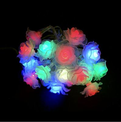  3,5 м м, МИКС 20 LED роза, , провод , K130-246