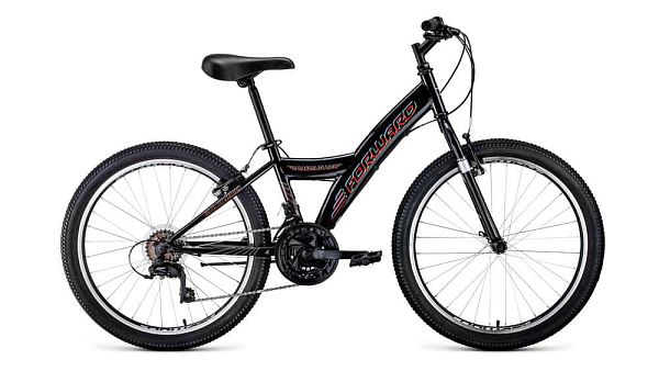 Велосипед горный FORWARD Dakota 24 1.0 24" 13"  ск. черный  2020