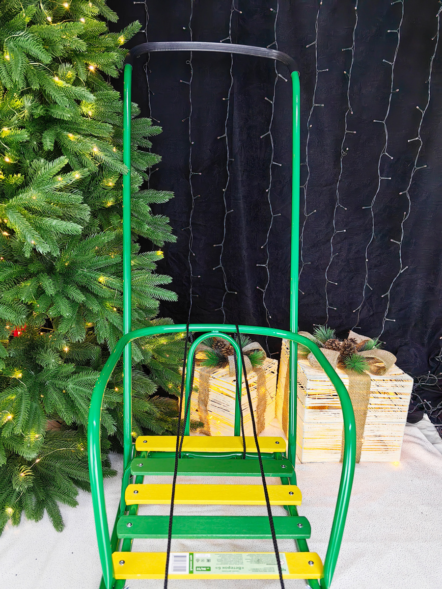 Санки с ручкой детские Ветерок 6 зеленый 7082444/В6/32 фото 6 Санки с ручкой детские Ветерок 6 зеленый 7082444/В6/32 фото 6