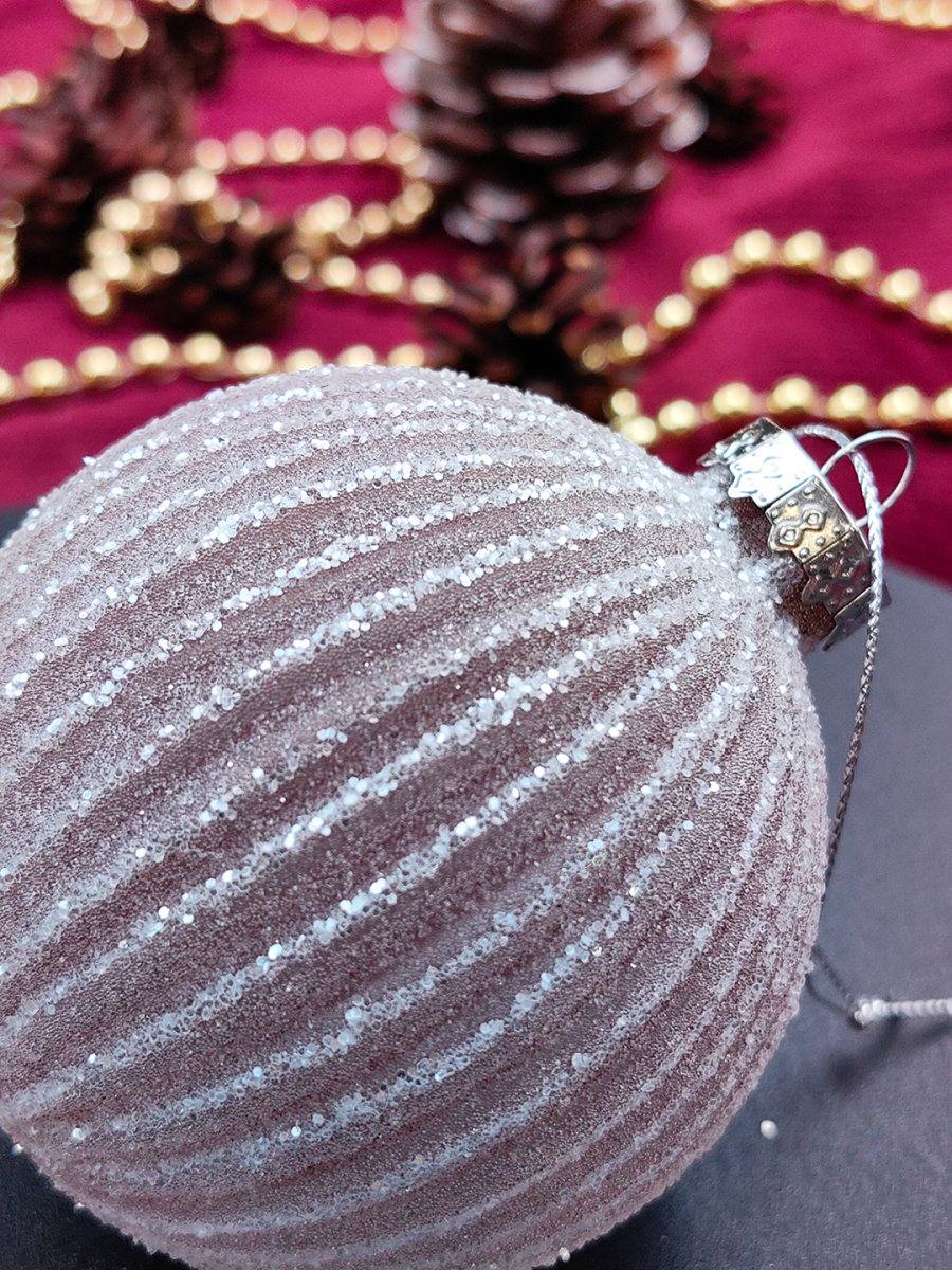 Шар снежная сирень 8 см, стекло Merry Green MG24153 фото 3 Шар снежная сирень 8 см, стекло Merry Green MG24153 фото 3