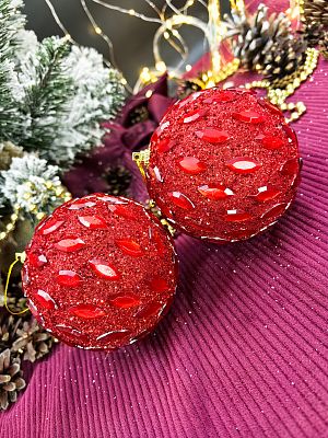 Набор шаров 10 см 2 шт красный 165732