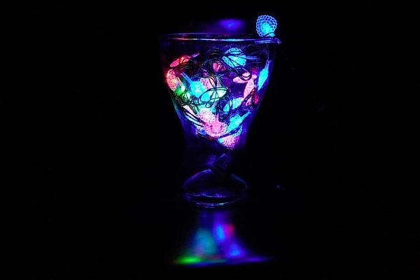 Уценка Светодиодная гирлянда нить  м, цветной (RGB) 40 LED, , провод , LED40MIXleaf