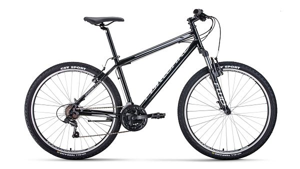 Велосипед горный FORWARD SPORTING 27,5 1.2 S 27.5" 17" 21 ск. черный/серебристый RBKW1M17GS06 2021