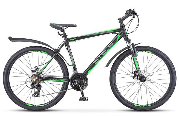 Велосипед горный STELS Navigator 620 MD 26" 19" 21 ск. черно-зеленый-антрацит LU074392 