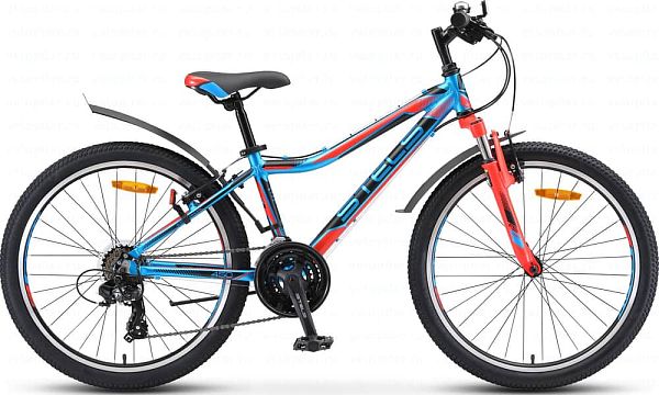 Велосипед горный STELS Navigator 450 V 24" 13" 21 ск. сине-красно-черный LU079442 