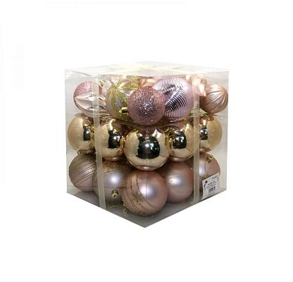 Набор шаров 10 см 32 шт темное золото M-360549/RG