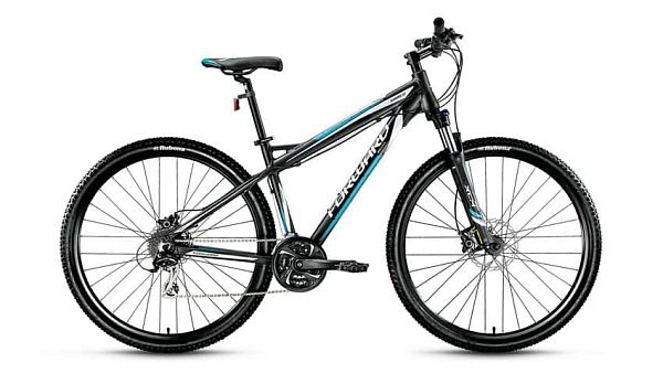 Велосипед горный FORWARD Quadro 3.0 29 disc 29" 17" 24 ск. черный матовый FORWARD Quadro 3.0 29 disc