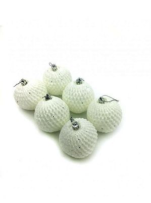 Набор шаров 8 см 6 шт белый SYPMQ-8006/W