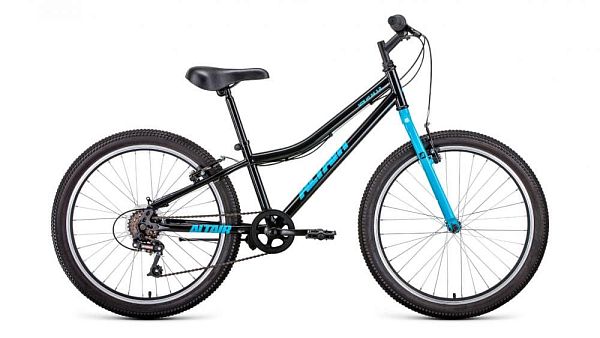 Велосипед горный ALTAIR MTB HT 24 1.0 24" 12" 6 ск. черный/голубой RBKT11N46002 