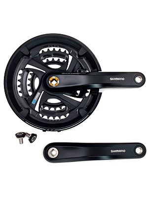 Система шатунов Shimano TOURNEY TX FC-TX801 с защитой, под квадрат, 48-38-28T, 170 мм, 31012321