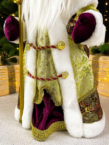 													Дед Мороз музыкальный, танцующий 45 см бордовый, золотой Р-5079-3 фото 8