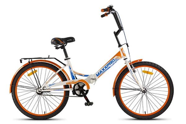 Велосипед городской складной MAXXPRO S240 24"  1 ск. бело-оранжевый Y116-H360009 