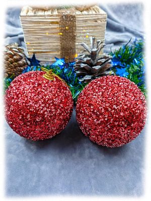 Набор шаров 10 см 2 шт красный 9111-28