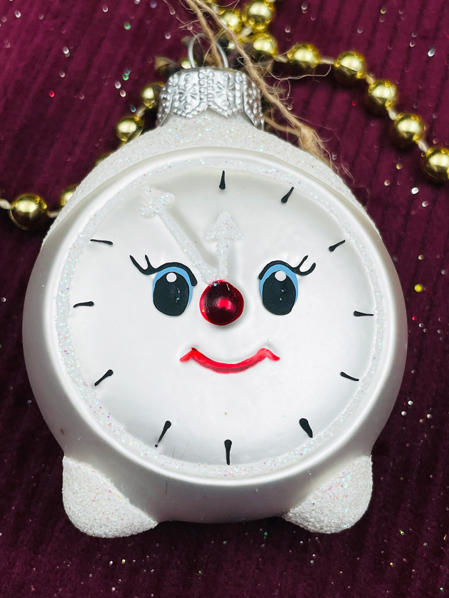 Елочная игрушка Будильник серебристый см, стекло // Будильник Silver фото 3 Елочная игрушка Будильник серебристый см, стекло // Будильник Silver фото 3