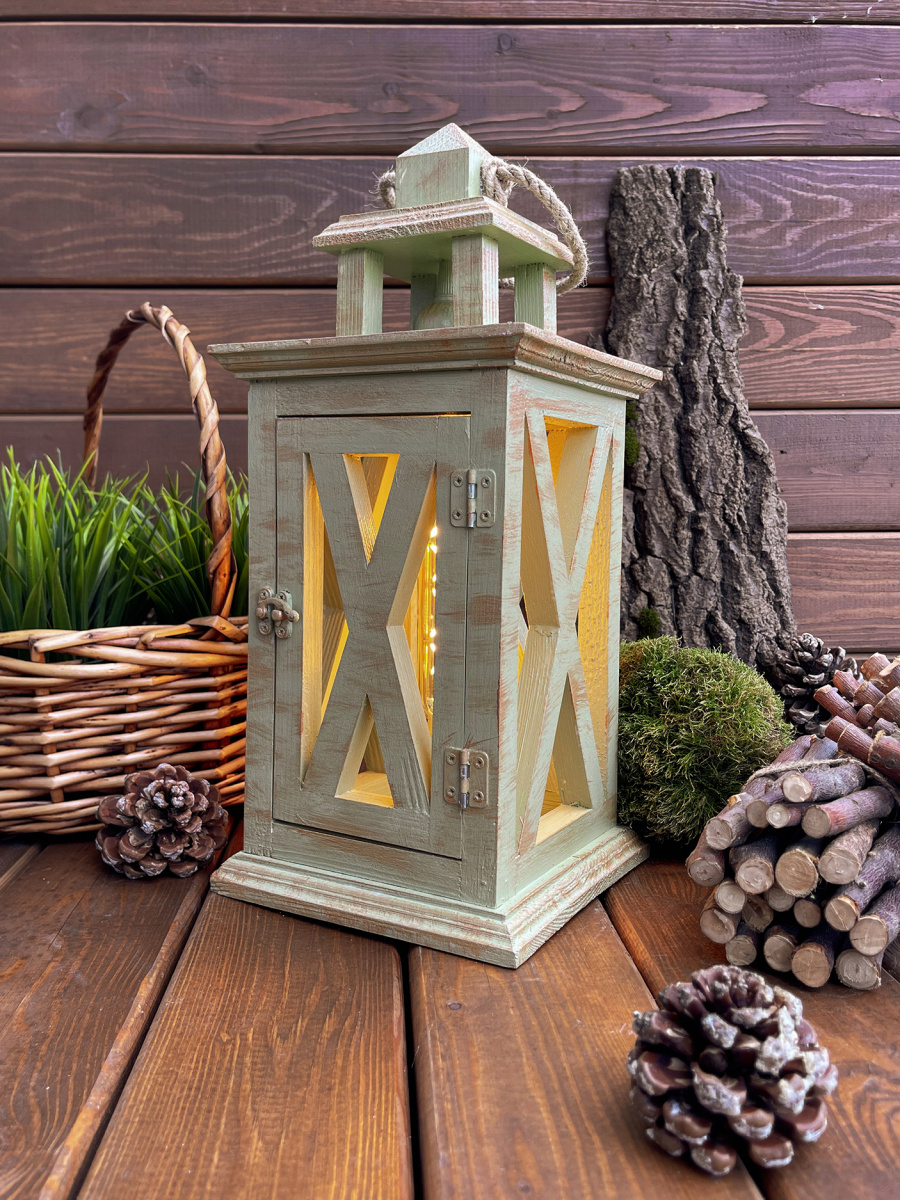 Фонарь декоративный деревянный оливковый V-22Оливия Фонарь декоративный деревянный оливковый V-22Оливия