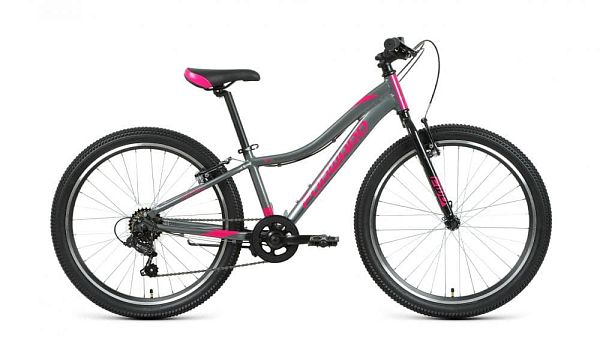 Велосипед горный FORWARD JADE 24 1.0 24" 12" серый/розовый RBKW1J347003 2021