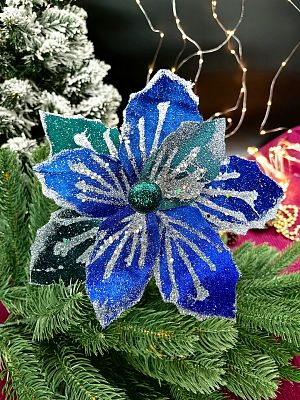 Цветок синий d 25 см MG24573