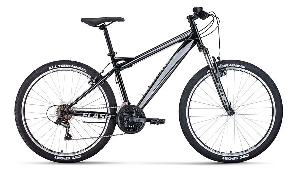 Велосипед горный FORWARD FLASH 26 1.2 S 26" 17" черный/серый RBKW1M16GS26 2021