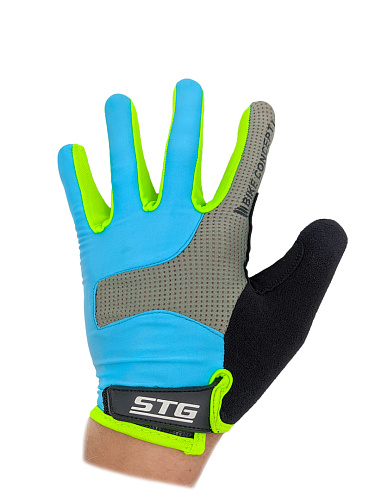 													Велоперчатки STG AL-05-1871 M синий/серый/черный/зеленый Х98254-М фото 6