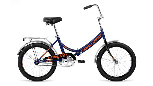 													Велосипед городской складной  FORWARD Arsenal 1.0 20" 14" темно-синий/оранжевый  2020