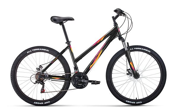 Велосипед горный FORWARD IRIS 26 2.0 D 26" 17" черный/розовый RBK22FW26739 2022 г.