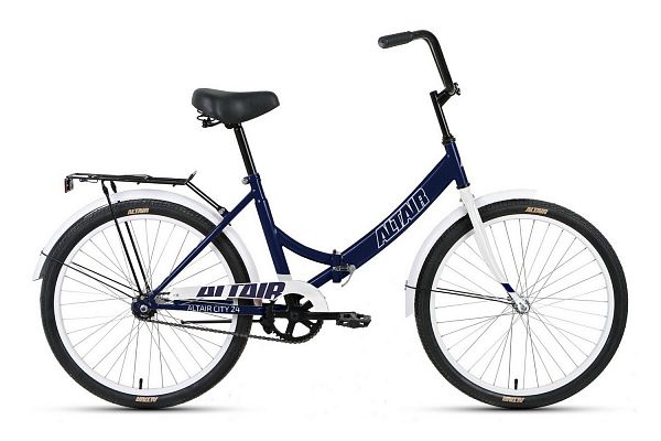 Велосипед городской складной ALTAIR City 24" 16" 1 ск. темно-синий/серый RBKT1YF41002 2021 г.