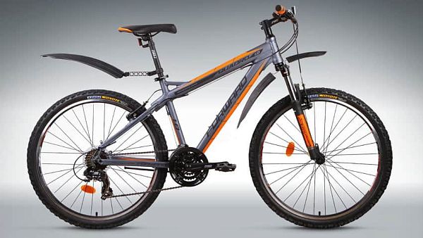 Велосипед горный FORWARD Quadro 1.0 (2015) 26" 17" 21 ск. серый матовый FORWARD Quadro 1.0 (2015) 17