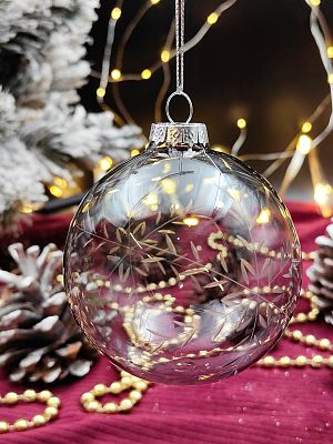 Шар прозрачный туманный 8 см, стекло Merry Green MG24255