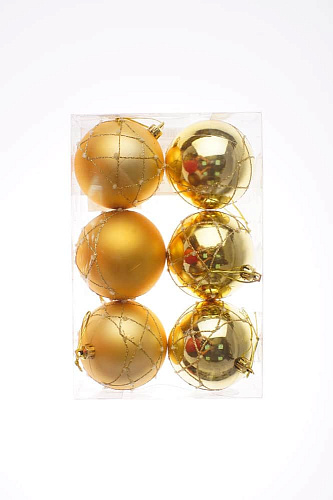 													Набор шаров 8 см 6 шт золотой 80AV06-700G