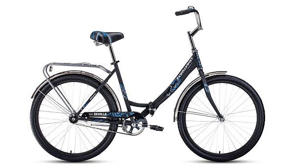 Велосипед городской складной FORWARD SEVILLA 26 1.0 26" 18,5" 1 ск. черный матовый/белый RBK22FW2680