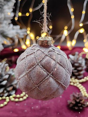 Шар тёмная орхидея 8 см, стекло Merry Green MG24079