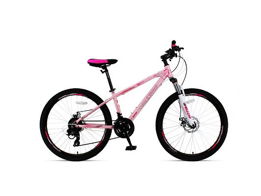 Велосипед горный MAXXPRO HELLCAT 26 PRO 26" 14" 21 ск. розово-белый N2606-5 2021