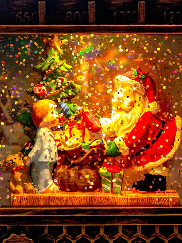													Новогодний фонарик музыкальный Радио Дедушка Мороз и мальчик 15х22 см Р-5162-A фото 6