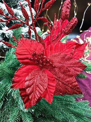 Цветок красный d 19 см Flo-12-67red