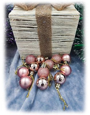 Набор шаров 2,5 см 12 шт розовое золото AL-13-43RGold