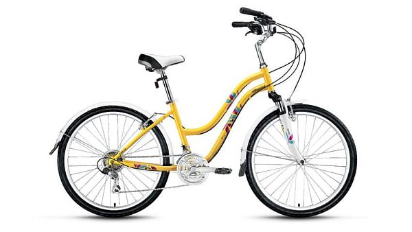 Велосипед городской FORWARD женский Evia 26 2.0 26" 16" 21 ск. желтый глянцевый FORWARD Evia 26 2.0 